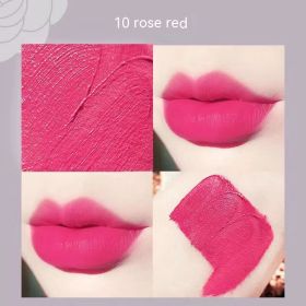 Matte Finish Long Lasting No Stain On Cup Discoloration Resistant Lipstick Lip Liner (Option: 10 Rose Red)