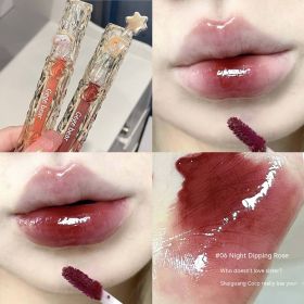 Crystal Transparent Diamond Light Mirror Lip Lacquer White (Option: Night Dip Rose)