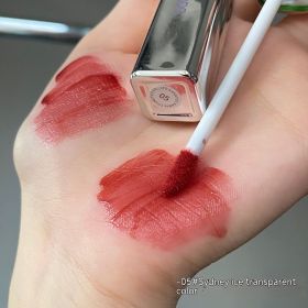 Flower Heart Scattering Small Silver Tube Mirror Lip Lacquer Moisturizing Moisturizing Water Light Red Lips Female (Option: Pear Ice Transparent Color)
