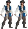 Halloween Mens Pirate Costume Jack Cosplay Party Stage Suit