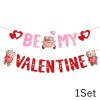 Valentines Day Banner Cute Bear Heart Ceiling Hanging Swirl Garland Valentines Decoration For Home Party Wedding Supplies Gift