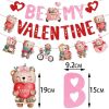 Valentines Day Banner Cute Bear Heart Ceiling Hanging Swirl Garland Valentines Decoration For Home Party Wedding Supplies Gift