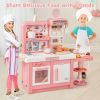 Kids Play Kitchen Toy with Stove Sink Oven with Light and Sound